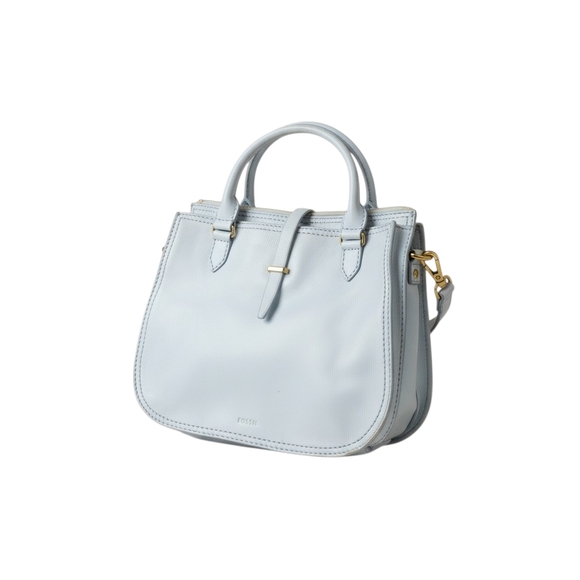 Fossil Handbags - Fossil Skylar Leather Satchel - Light Blue